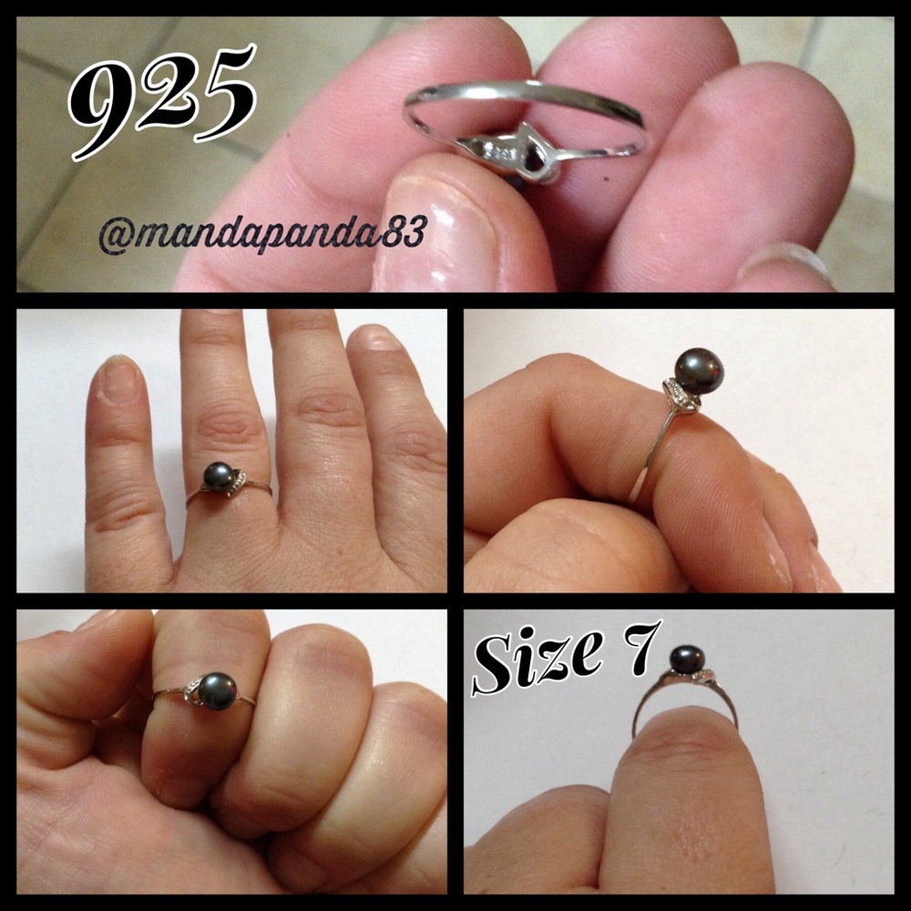 925 SS Gray Pearl Ring