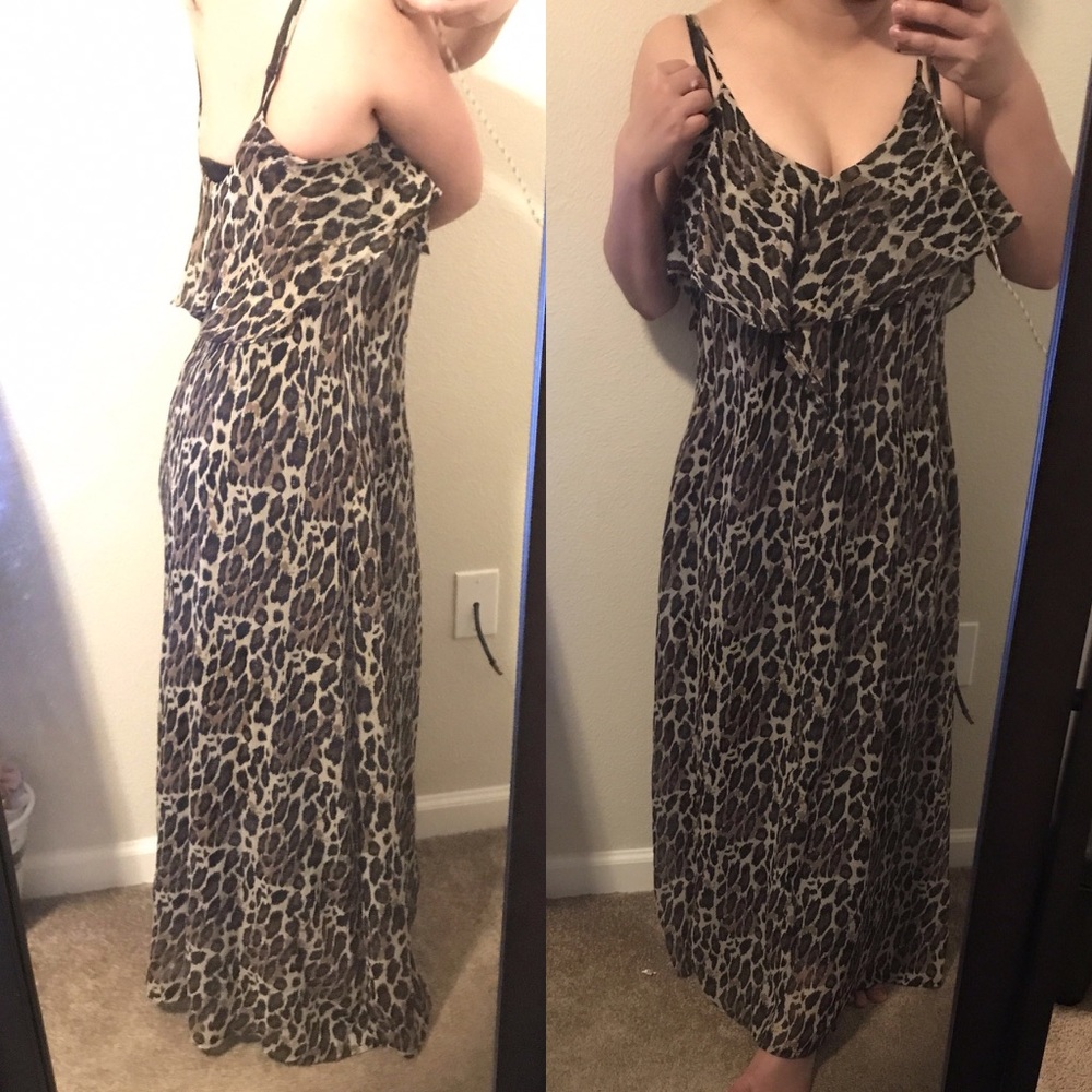 Animal print long maxi dress