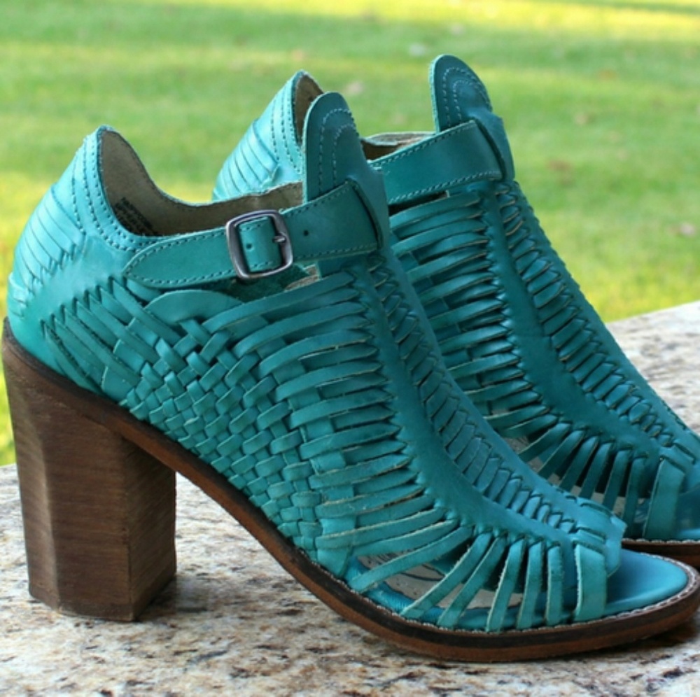 Turquoise Leather Sandals