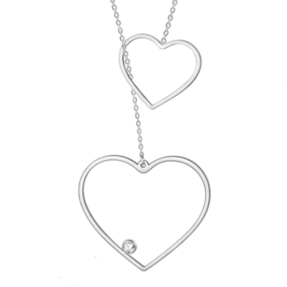 🤭 316L CZ Lariat Hearts 18-22" Chain