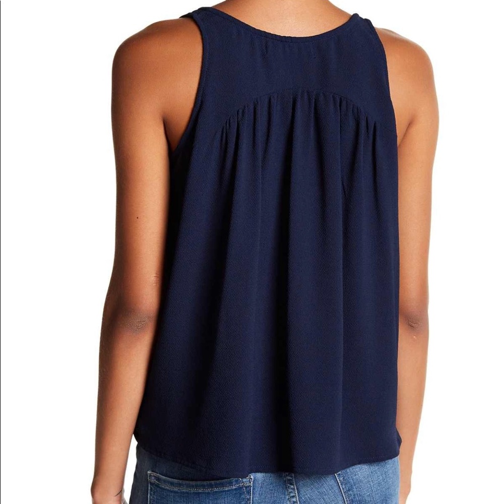 Romeo & Juliet Couture Tassled Split Neck Tank - Picture 2 of 8