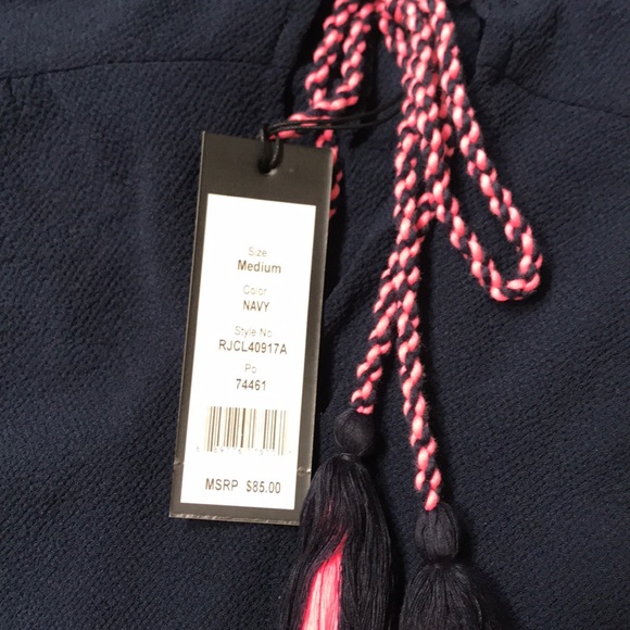 Romeo & Juliet Couture Tassled Split Neck Tank - Picture 5 of 8