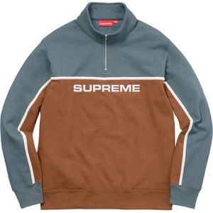 supreme 2-tone half zip sweatshirt