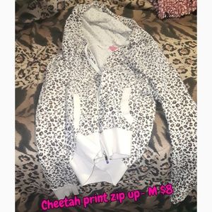 Cheetah print zip up