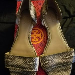 Snake skin Tory Burch flats