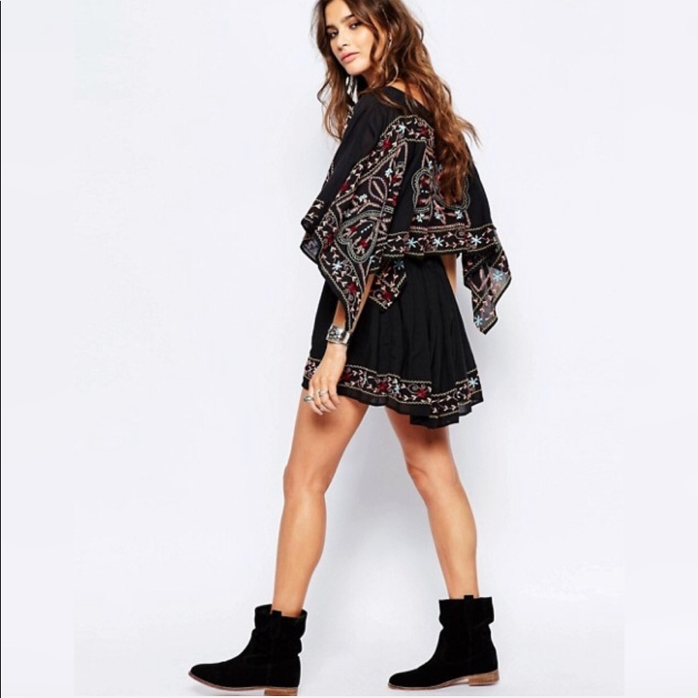 🚫SOLD🚫Free People Enbroidered black boho dress - Picture 2 of 5