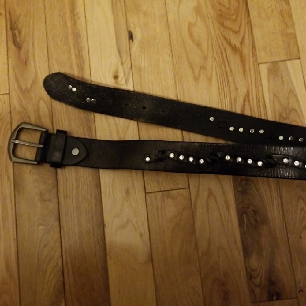 Leather black belt