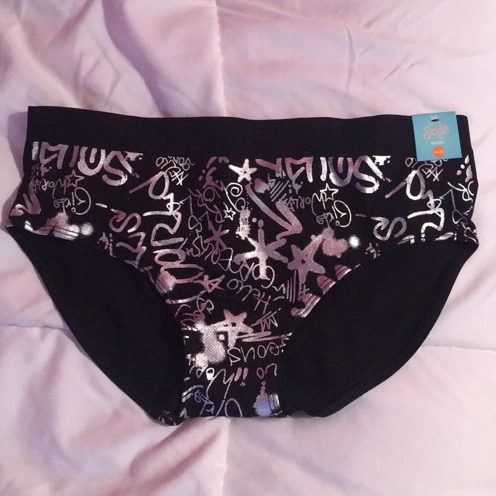 NWT Black Graffiti Underwear