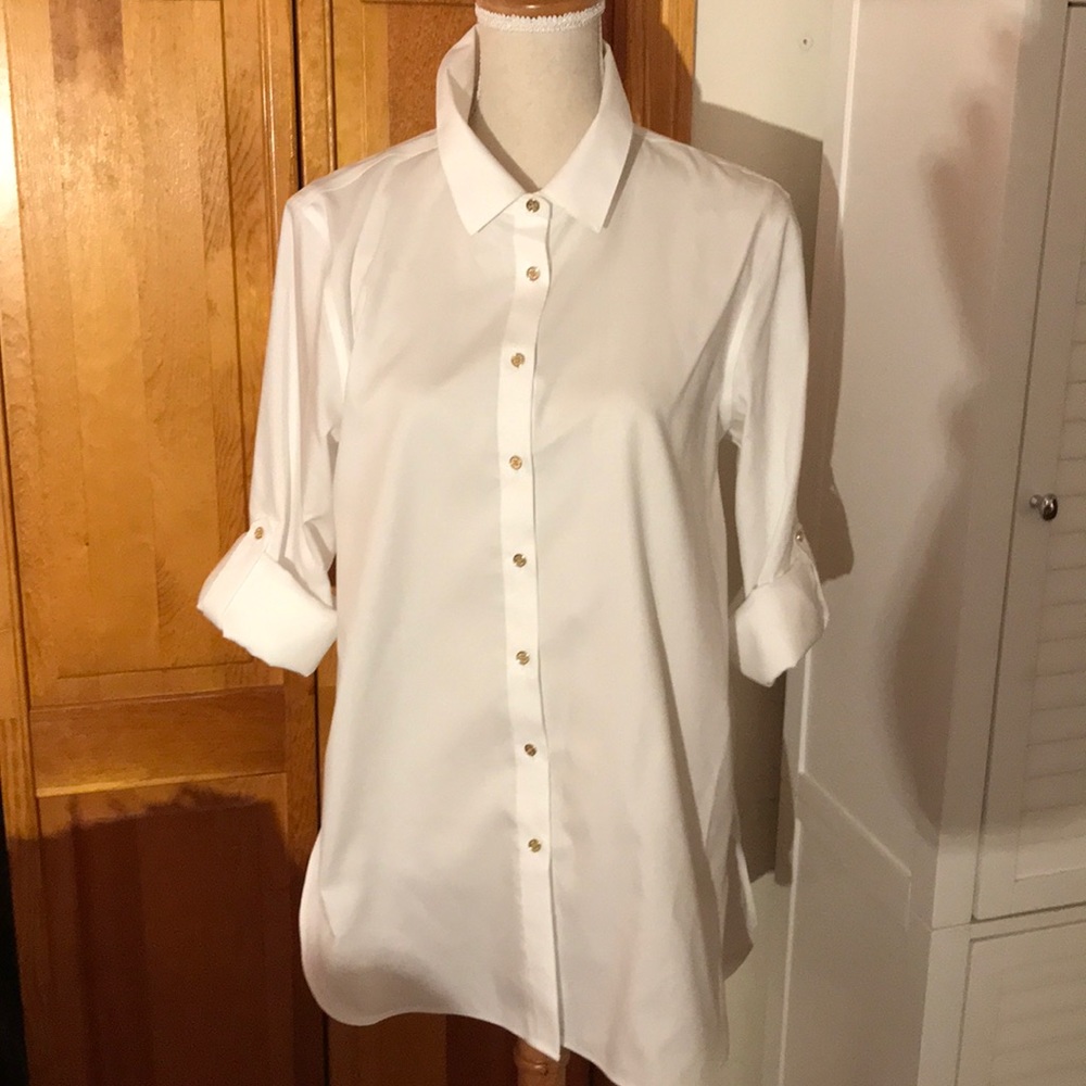 Classic Calvin Klein tailored white blouse