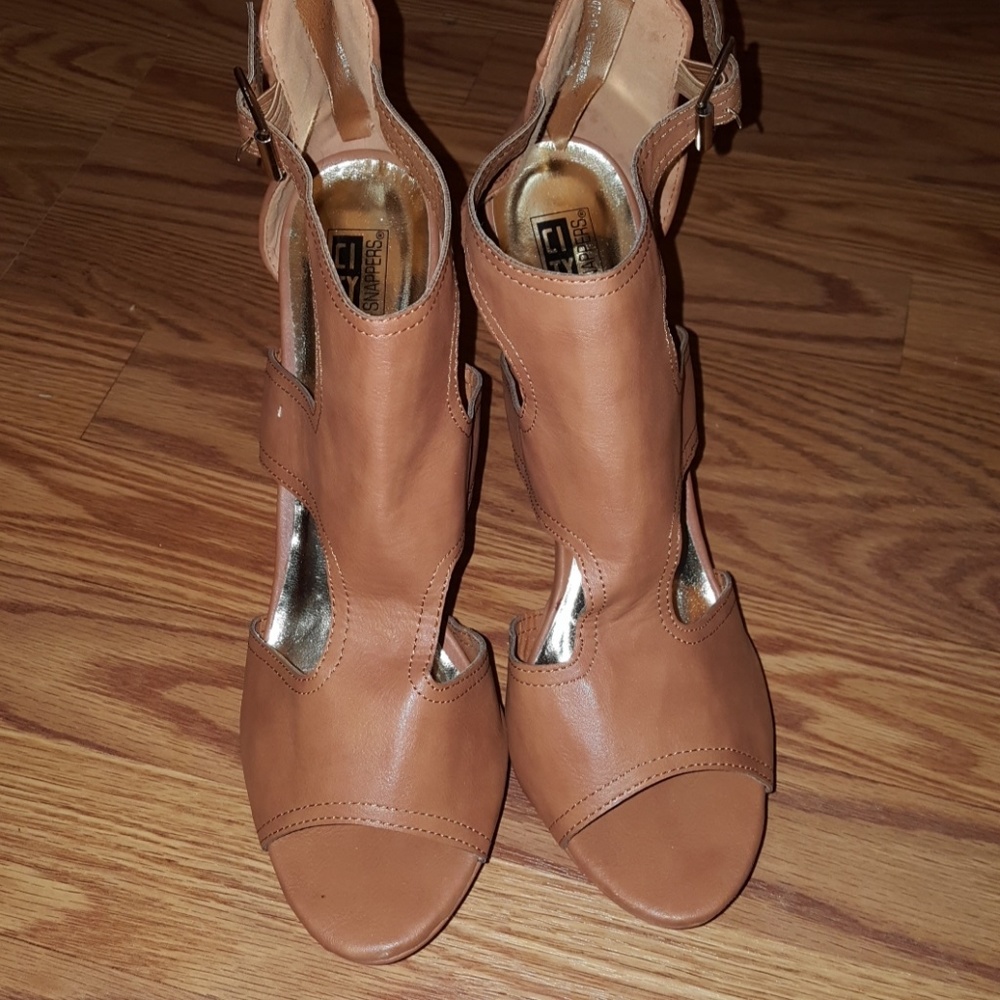 Tan heeled sandals