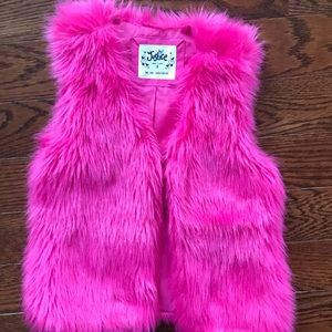 Girls Justice pink faux fur vest