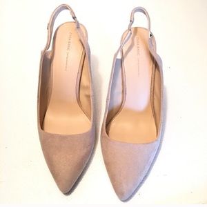 Zara nude slingback studded heels