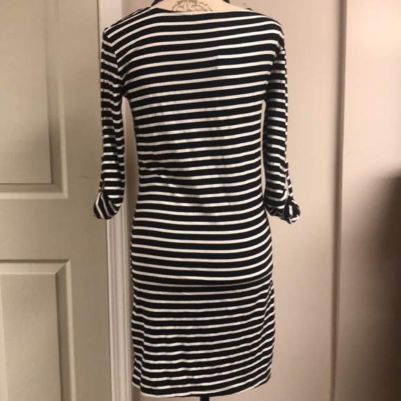 Black and White Knit Dress 3/4 Sleeve. - Picture 3 of 3