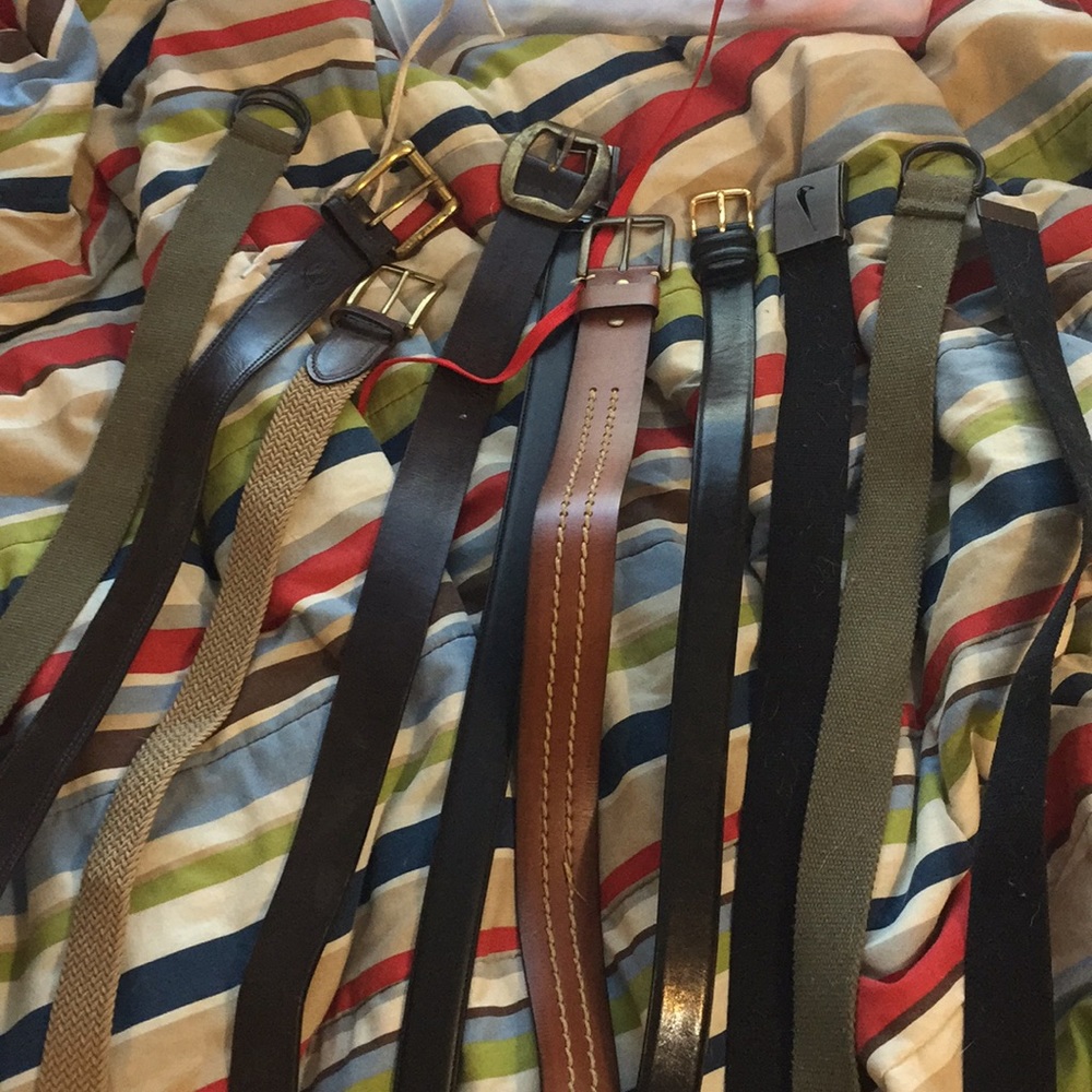 Leather belts and two Nike belts