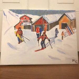 Winter ski painting