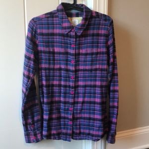 Amazing colored plaid button down. New with tags