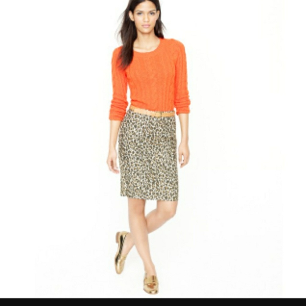 J.Crew leopard pencil skirt