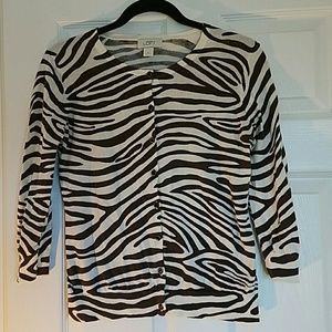 Ann Taylor LOFT zebra cardigan