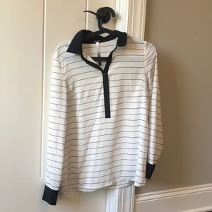 Kenzie black and white striped blouse