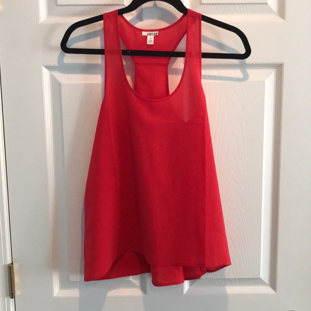 Red racer back sleeveless top