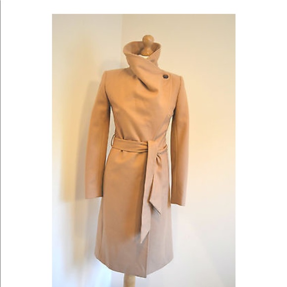 ted baker wrap coat camel
