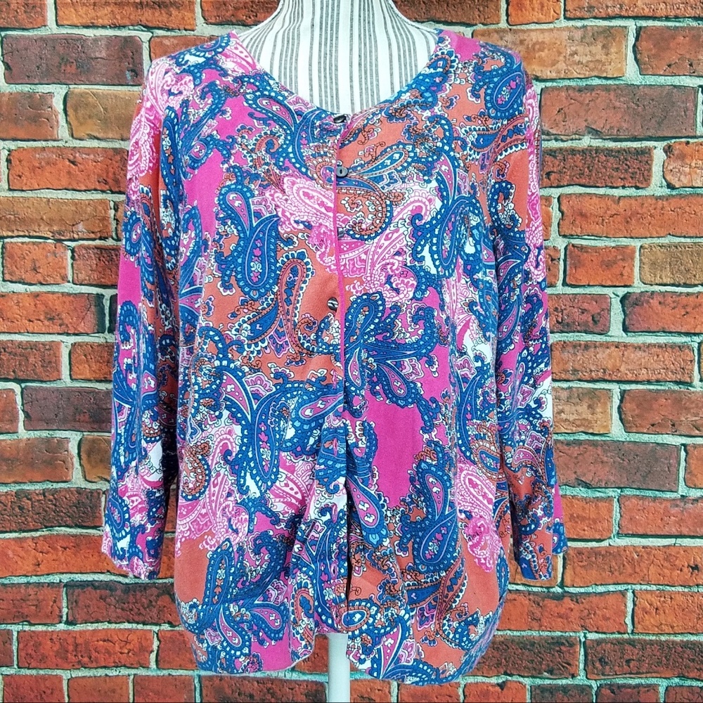 Tommy Hilfiger Prima cotton blend paisley cardigan