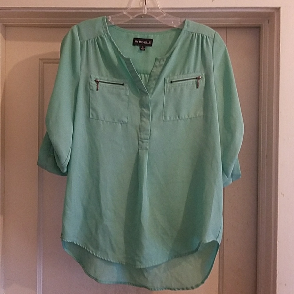 Teal High Low Dress Shirt Never Worn