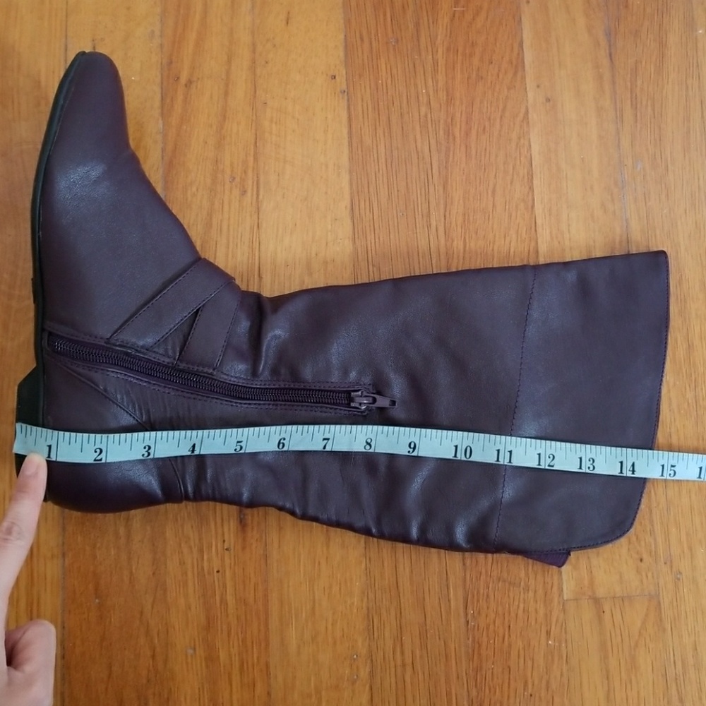 Women Purple Half Zip Up Boots - Picture 4 of 5