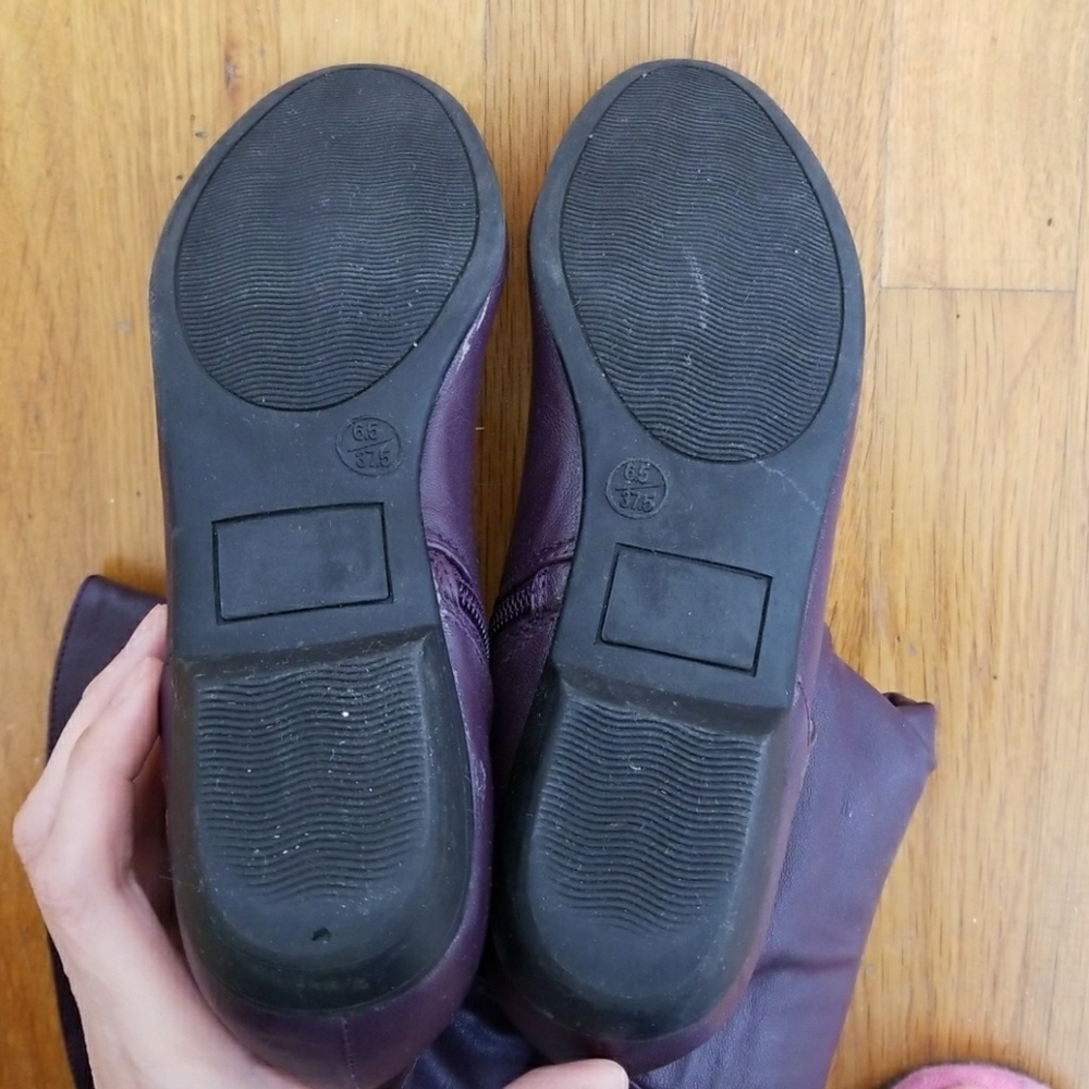Women Purple Half Zip Up Boots - Picture 5 of 5