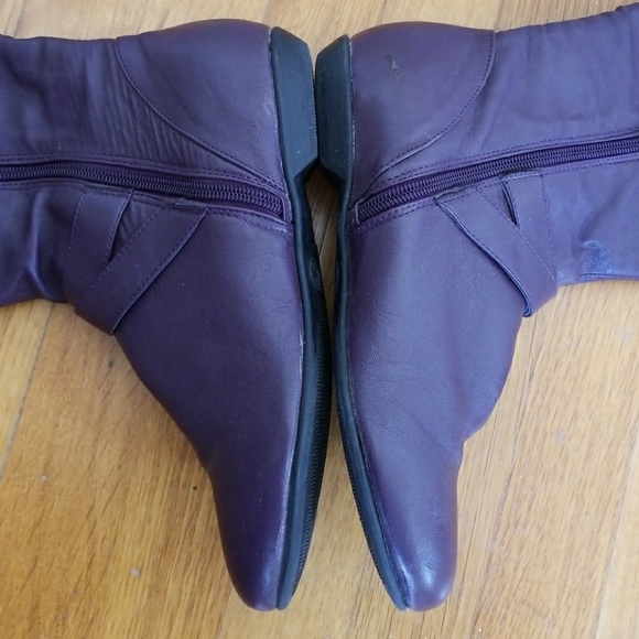 Women Purple Half Zip Up Boots - Picture 3 of 5