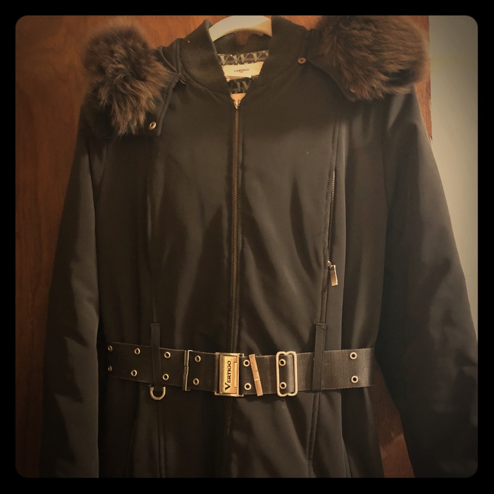Winter coat with hooded Fox fur collar