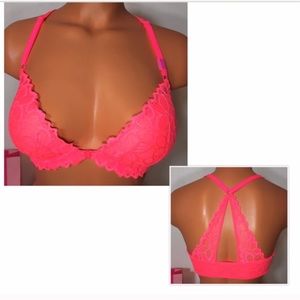 32DD Victoria secret pink lace racer back bra