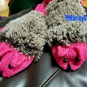 Cute Critter Adult Mittens Rose