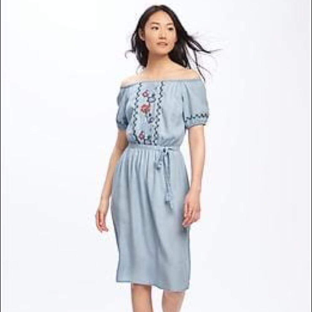 Boho Light blue off shoulder dress