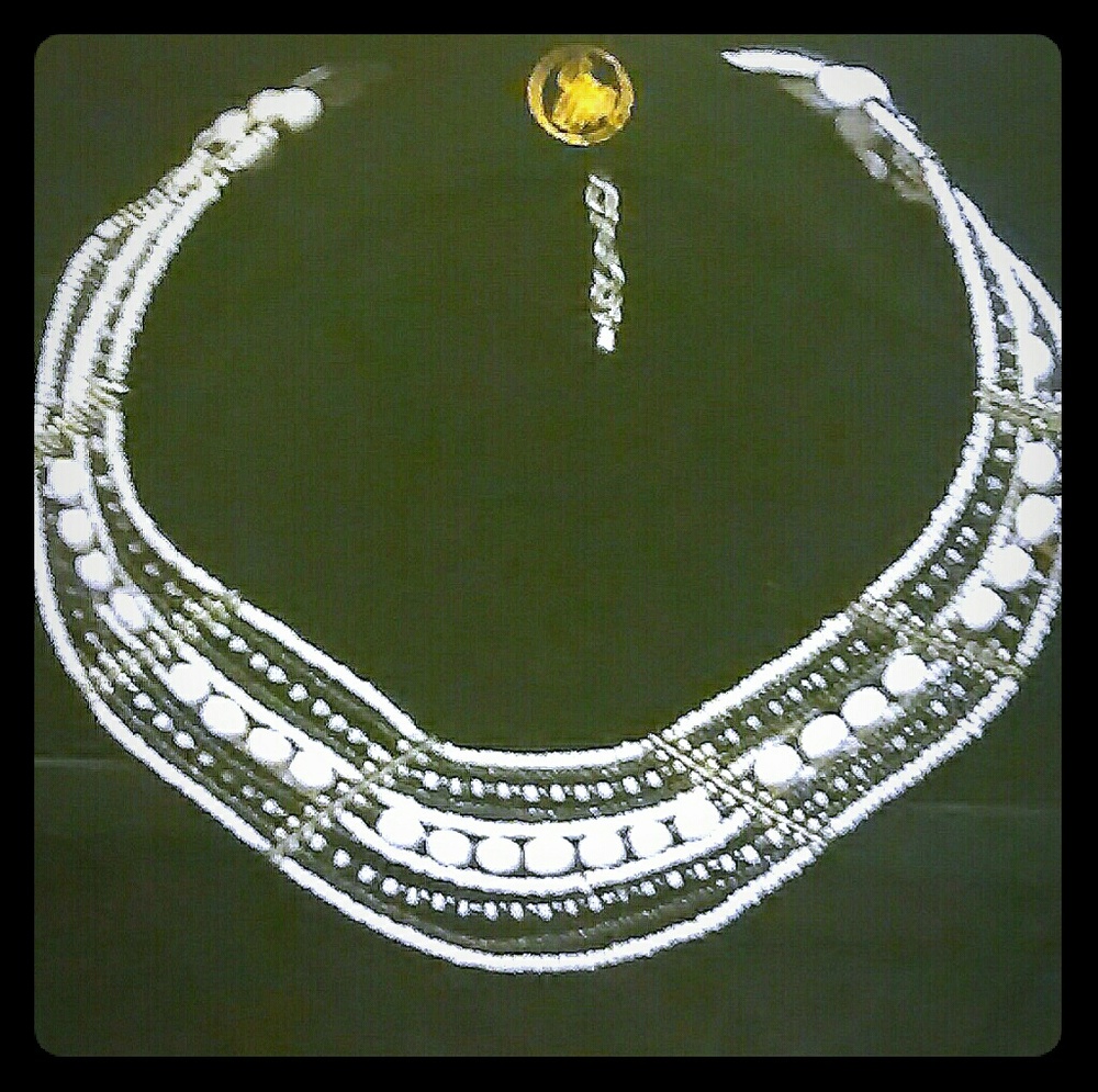 Statement collar multi-strand beaded necklace