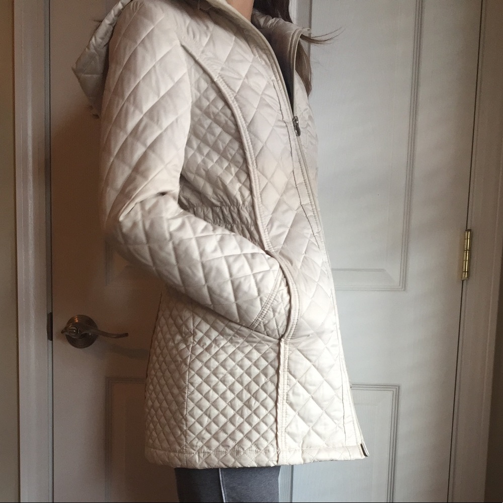 Quilted cream winter jacket