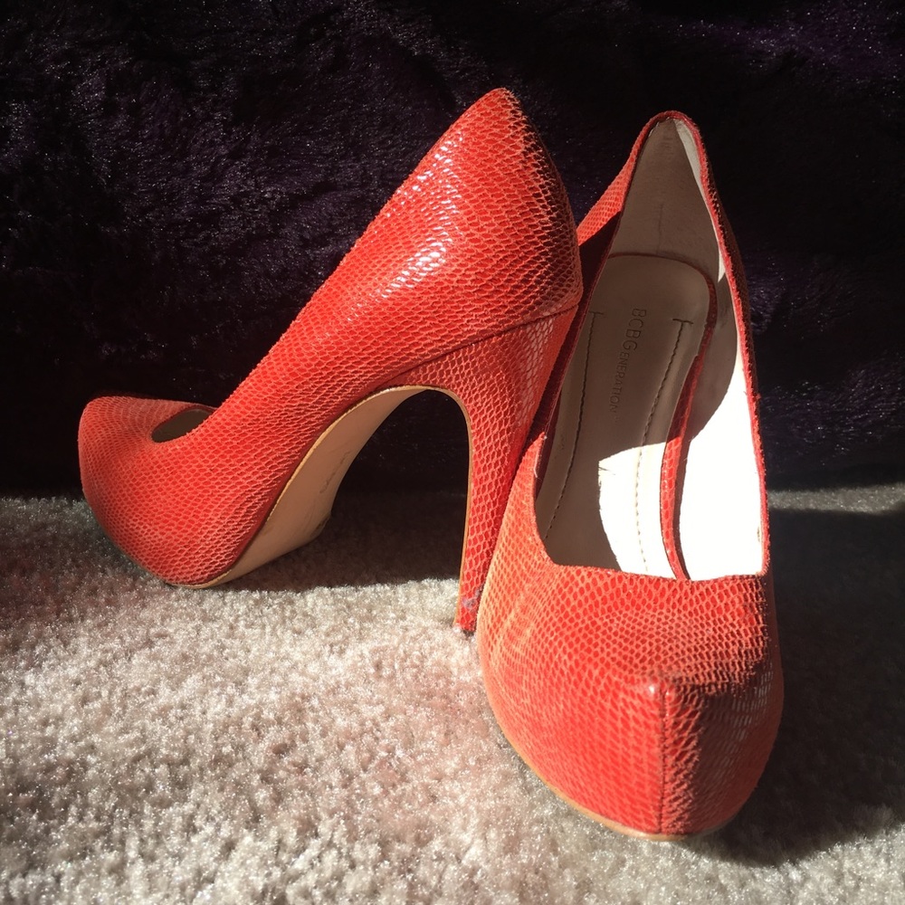 Textured Orange Heels