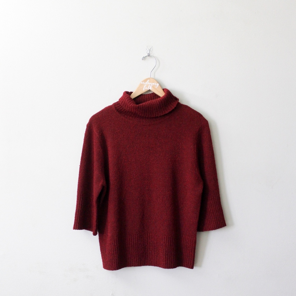 SOLD Red Kathie Lee Collection Cropped Turtleneck