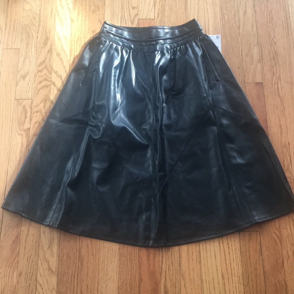 Black Faux Leather Skirt