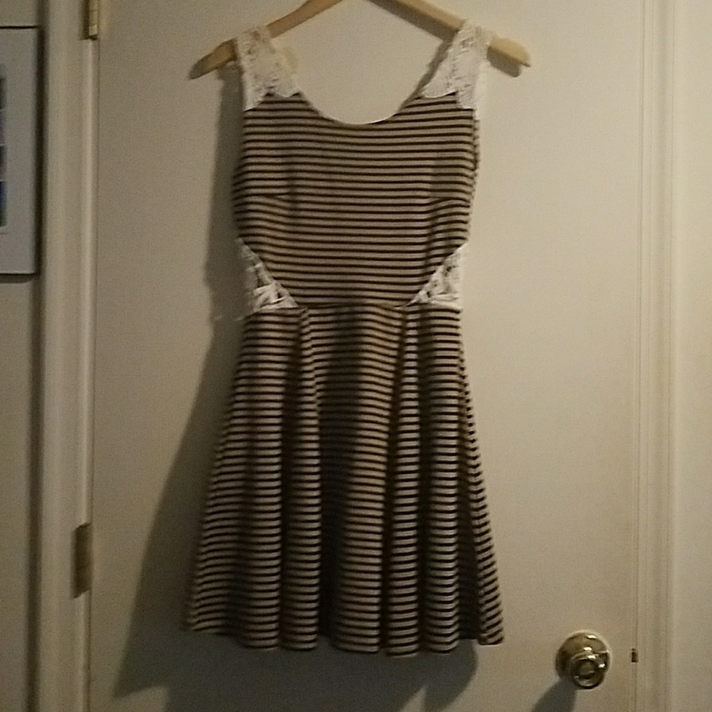 Black and Tan stripe dress