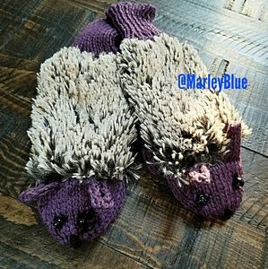 Cute Critter Adult Mitten Purple