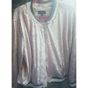 Rue 21+ Blush Pink Velvet Bomber Jacket😍
