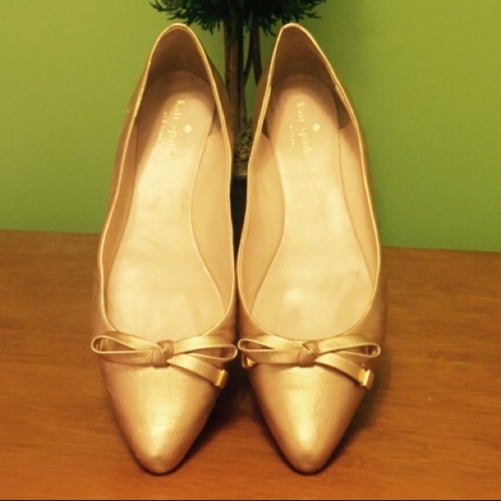 Kate Spade gold flats