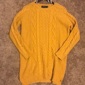 Mink Pink mustard sweater dress
