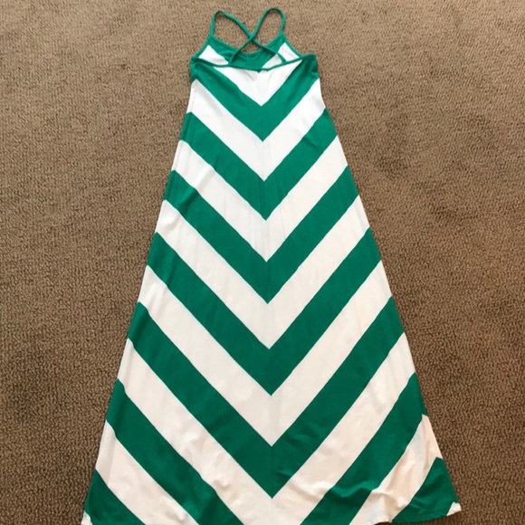 Gap green chevron spaghetti strap maxi - Picture 2 of 2