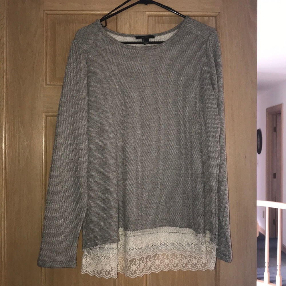 Gray with Lace Sweater