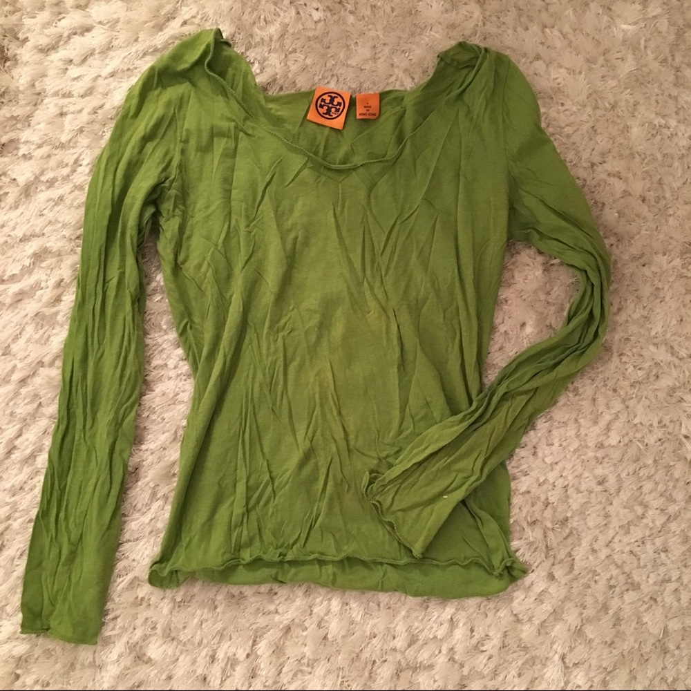 🍏 TORY BURCH GREEN LONG SLEEVE TEE SHIRT
