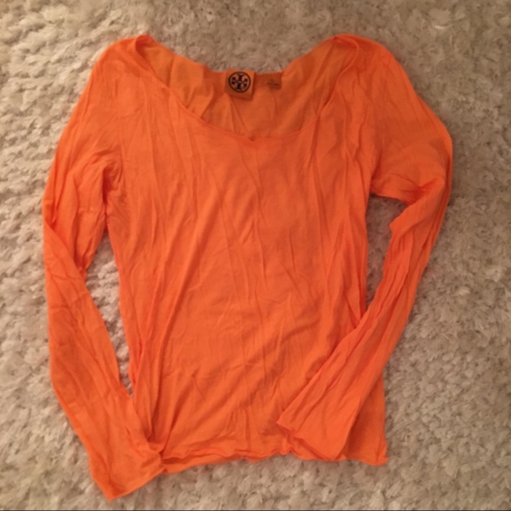 🍊 TORY BURCH Orange Long Sleeve Tee Shirt