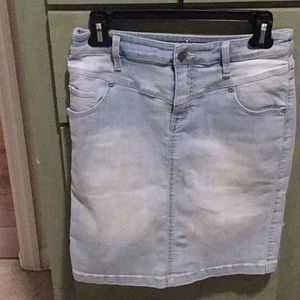 Denim pencil skirt