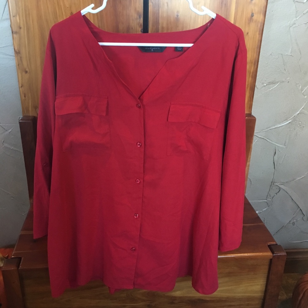 Investments size 2X button down 3/4 length sleeves